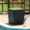 Sunnydaze Decor Sunnydaze Faux Wood Design Outdoor Side Table With Storage - 11.5-Gal.