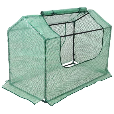 Sunnydaze Decor Sunnydaze Mini Greenhouse With 2 Zippered Side Doors - Green 8 Sunnydaze Decor Sunnydaze Mini Greenhouse With 2 Zippered Side Doors - Green - Image 8