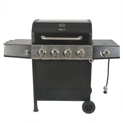 Grill Boss GBC1449M Outdoor BBQ 4 Burner Propane Gas Grill For Barbecue Cooking With Side Burner, Lid, Wheels, Shelves, & Bottle Opener, Black 2 Grill Boss GBC1449M Outdoor BBQ 4 Burner Propane Gas Grill For Barbecue Cooking With Side Burner, Lid, Wheels, Shelves, & Bottle Opener, Black - Image 2