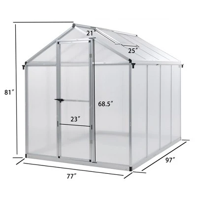 AOODOR Walk-in Greenhouse Polycarbonate Panel Hobby GreenhousesGarden 8 AOODOR Walk-in Greenhouse Polycarbonate Panel Hobby GreenhousesGarden - Image 8