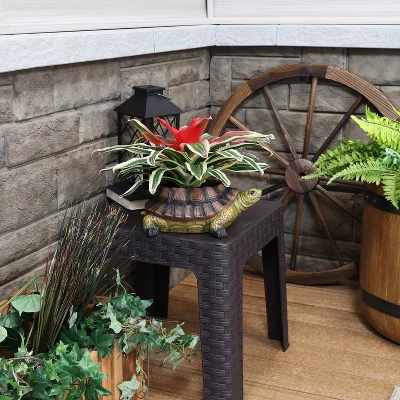 Sunnydaze Decor Sunnydaze Polyresin Teddy The Turtle Decorative Indoor/Outdoor Garden Planter For Patio, Lawn, Porch And Backyard - 11" W - Green And Brown 6 Sunnydaze Decor Sunnydaze Polyresin Teddy The Turtle Decorative Indoor/Outdoor Garden Planter For Patio, Lawn, Porch And Backyard - 11" W - Green And Brown - Image 6