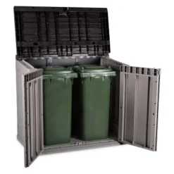 Toomax Stora Way All-Weather Outdoor XL Horizontal 5' X 3' Storage Shed Cabinet For Trash Can, Garden Tools, & Yard Equipment, Taupe Gray/Brown 7 Toomax Stora Way All-Weather Outdoor XL Horizontal 5' X 3' Storage Shed Cabinet For Trash Can, Garden Tools, & Yard Equipment, Taupe Gray/Brown -Sunnydaze Decor Store GUEST 2eac6dd2 d985 49a1 ac1e d5e00b7df605