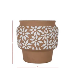 White Floral Terracotta Planter By Foreside Home & Garden 9 White Floral Terracotta Planter By Foreside Home & Garden -Sunnydaze Decor Store GUEST 2ecab153 af84 4461 b6c0 c835a65d3396