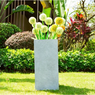 24" X 11" Rectangular Kante Lightweight Modern Tall Outdoor Planter Slate Gray - Rosemead Home & Garden, Inc. 2 24" X 11" Rectangular Kante Lightweight Modern Tall Outdoor Planter Slate Gray - Rosemead Home & Garden, Inc. - Image 2
