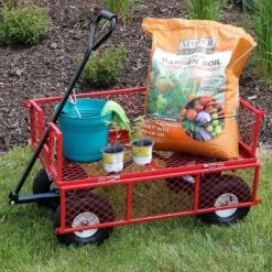 Sunnydaze Decor Sunnydaze Outdoor Lawn And Garden Heavy-Duty Durable Steel Mesh Utility Wagon Cart With Removable Sides -Sunnydaze Decor Store GUEST 2fa99d0a 7f93 492c 9228 4c8b84719f04