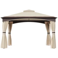 Outsunny Outdoor Gazebo With Mesh Netting Sidewalls For Shade And Rain, Patio Gazebo Canopy With 2-Tier Soft Top Roof And Steel Frame For Lawn, Garden, Backyard And Deck 8 Outsunny Outdoor Gazebo With Mesh Netting Sidewalls For Shade And Rain, Patio Gazebo Canopy With 2-Tier Soft Top Roof And Steel Frame For Lawn, Garden, Backyard And Deck -Sunnydaze Decor Store GUEST 3138c16a ff5f 463d 9614 27633a615c7d