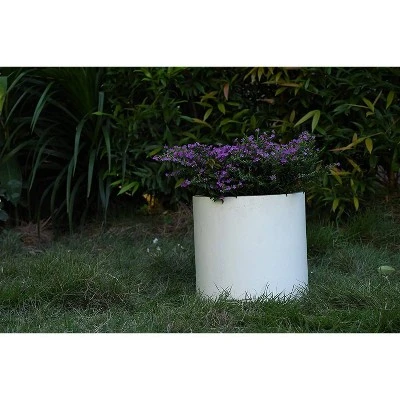 Rosemead Home & Garden, Inc. 10" Wide Kante Lightweight Modern Concrete Outdoor Planter Pot Pure White 3 Rosemead Home & Garden, Inc. 10" Wide Kante Lightweight Modern Concrete Outdoor Planter Pot Pure White - Image 3
