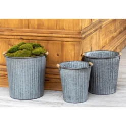 Park Hill Collection Galvanized Flower Bucket Large
