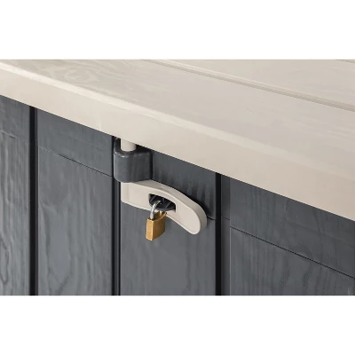 Toomax Stora Way All-Weather Outdoor Horizontal 4.25' X 2.5' Storage Shed Cabinet For Trash Cans, Garden Tools, And Yard Equipment, Taupe Gray/Brown 4 Toomax Stora Way All-Weather Outdoor Horizontal 4.25' X 2.5' Storage Shed Cabinet For Trash Cans, Garden Tools, And Yard Equipment, Taupe Gray/Brown - Image 4