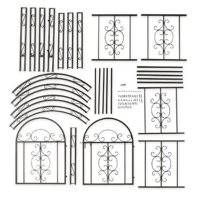 Plow & Hearth - Montebello Decorative Garden Arbor Trellis With Gate & Beautiful Scrollwork Design 5 Plow & Hearth - Montebello Decorative Garden Arbor Trellis With Gate & Beautiful Scrollwork Design - Image 5