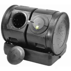 Good Ideas Large Plastic 7 Cubic Foot Capacity Compost Collecting Wizard Outdoor Garden Dual Tumbler Compost Container Tank, Black