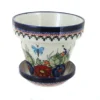 Blue Rose Polish Pottery 890-893 Zaklady Small Flower Pot