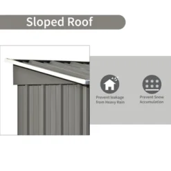 Patio 5ft X 3ft Garden Shed, Metal Lean-to Storage Shed With Lockable Door-ModernLuxe 18 Patio 5ft X 3ft Garden Shed, Metal Lean-to Storage Shed With Lockable Door-ModernLuxe -Sunnydaze Decor Store GUEST 34f29c6f 2696 401b 9f5b 01af473ad77d