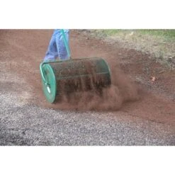 Landzie Metal Mesh Basket Lawn And Garden Rolling Yard Soil, Peat Moss, Manure, And Compost Topdressing Push Spreader -Sunnydaze Decor Store GUEST 37ca5ac9 92a2 4f5e a99f 249e58c7bfad