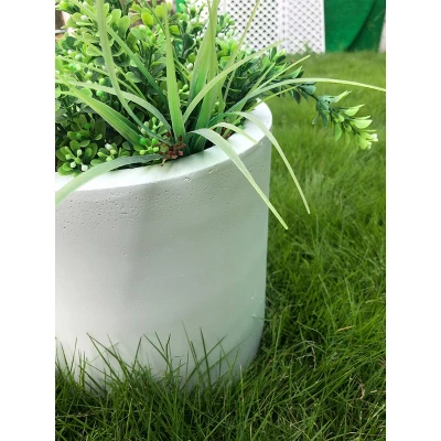 Rosemead Home & Garden, Inc. 10" Wide Kante Lightweight Modern Concrete Outdoor Planter Pot Pure White 6 Rosemead Home & Garden, Inc. 10" Wide Kante Lightweight Modern Concrete Outdoor Planter Pot Pure White - Image 6