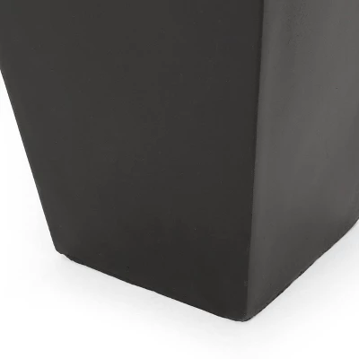 25" Wide Square Ella Planter Cast Stone Black - Christopher Knight Home 2 25" Wide Square Ella Planter Cast Stone Black - Christopher Knight Home - Image 2