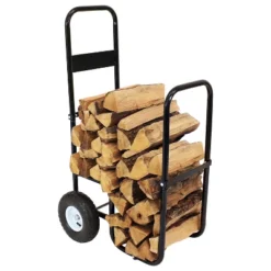 Sunnydaze Decor Sunnydaze Indoor/Outdoor Steel Rolling Firewood Log Cart Carrier With Wheels - 1/8 Face Cord - Black -Sunnydaze Decor Store GUEST 3969eaf5 7b35 4029 91c5 3338e10e020f 1