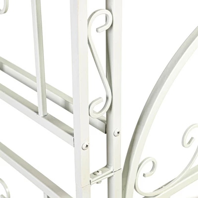 Evergreen Montebello Iron Garden Arbor, White- 53 X 84 X 23 Inches Fade And Weather Resistant Outdoor Decor 8 Evergreen Montebello Iron Garden Arbor, White- 53 X 84 X 23 Inches Fade And Weather Resistant Outdoor Decor - Image 8