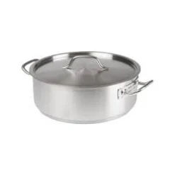Winco SSLB-15, 15-Quart Stainless Steel Brazier Pan With Cover