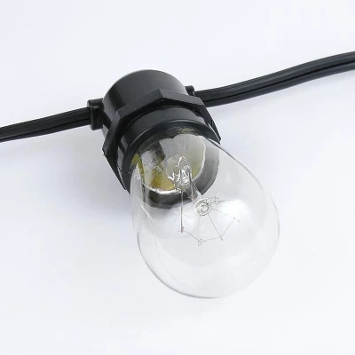 Novelty Lights Edison Outdoor String Lights With 25 In-Line Sockets Black Wire 37.5 Feet 4 Novelty Lights Edison Outdoor String Lights With 25 In-Line Sockets Black Wire 37.5 Feet - Image 4