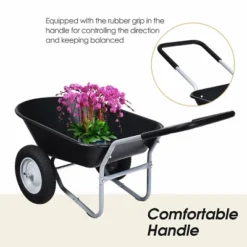 Costway 2 Tire Wheelbarrow Cart Heavy-duty Dolly Utility Cart Black -Sunnydaze Decor Store GUEST 3d03fb78 b320 4257 a16c da60f8219ed8