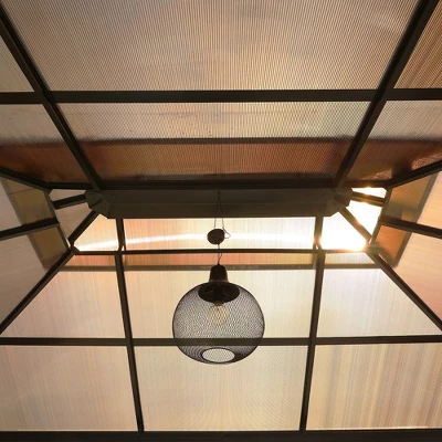 Aoodor 10'x 13 In Gazebo Polycarbonate Hardtop Roof, Aluminum Frame With Mosquito And Curtain, Blue 6 Aoodor 10'x 13 In Gazebo Polycarbonate Hardtop Roof, Aluminum Frame With Mosquito And Curtain, Blue - Image 6