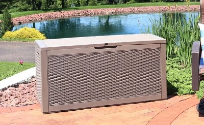 Sunnydaze Decor Sunnydaze Outdoor Deck And Patio Storage Box With Rattan Design - 100 Gal. 8 Sunnydaze Decor Sunnydaze Outdoor Deck And Patio Storage Box With Rattan Design - 100 Gal. - Image 8