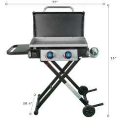 Razor Griddle GGC2030M 25 Inch Outdoor 2 Burner Portable LP Propane Gas Grill Griddle With Top Cover, Wheels, & Storage Shelf For BBQ Cooking, Black 6 Razor Griddle GGC2030M 25 Inch Outdoor 2 Burner Portable LP Propane Gas Grill Griddle With Top Cover, Wheels, & Storage Shelf For BBQ Cooking, Black -Sunnydaze Decor Store GUEST 3e58bd0c 05c9 450d 97f9 c761548f33c8
