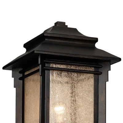 Franklin Iron Works Hickory Point Rustic Farmhouse Outdoor Post Lights Set Of 2 Walnut Bronze 21 1/2" Frosted Cream Glass For Exterior Barn Deck House 1 Franklin Iron Works Hickory Point Rustic Farmhouse Outdoor Post Lights Set Of 2 Walnut Bronze 21 1/2" Frosted Cream Glass For Exterior Barn Deck House