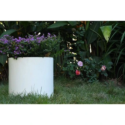 Rosemead Home & Garden, Inc. 10" Wide Kante Lightweight Modern Concrete Outdoor Planter Pot Pure White 2 Rosemead Home & Garden, Inc. 10" Wide Kante Lightweight Modern Concrete Outdoor Planter Pot Pure White - Image 2