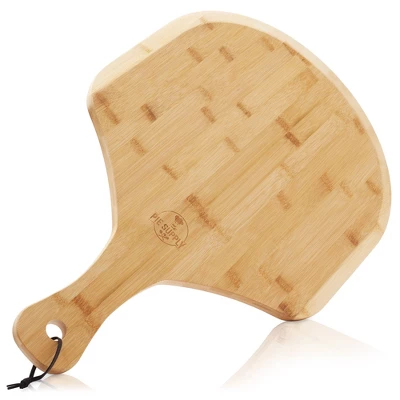 Pie Supply Bamboo Pizza Peel For Baking And Serving, Wood Paddle Cutting Board With Handle And Hanging Strap 8 Pie Supply Bamboo Pizza Peel For Baking And Serving, Wood Paddle Cutting Board With Handle And Hanging Strap - Image 8