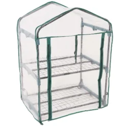 Sunnydaze Decor Sunnydaze Outdoor Portable Growing Rack 2-Tier Greenhouse With PVC Roll-Up Door - 2 Shelves - Clear -Sunnydaze Decor Store GUEST 41c4fa6f ca00 489a 85db 1fc4034cc2d0