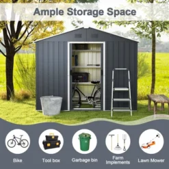 Costway 5.7 FT X 7.5 FT Outside Storage Shed Double Door Outdoor Tool House WithAir Window 12 Costway 5.7 FT X 7.5 FT Outside Storage Shed Double Door Outdoor Tool House WithAir Window -Sunnydaze Decor Store GUEST 41ee38d5 ffd7 4cbf 8f81 7d8d1f4a1670