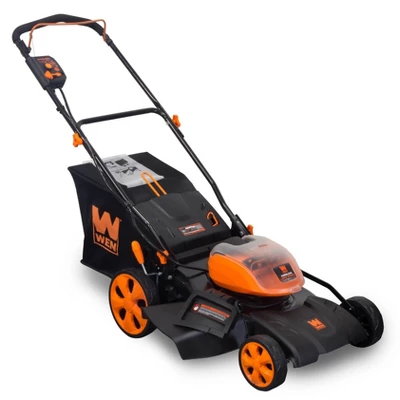 WEN 40439BT 40V Max Lithium Ion 19" Cordless 3-in-1 Lawn Mower With 16-Gallon Bag 1 WEN 40439BT 40V Max Lithium Ion 19" Cordless 3-in-1 Lawn Mower With 16-Gallon Bag