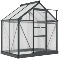 Outsunny Polycarbonate Greenhouse, Heavy Duty Outdoor Aluminum Walk-in Green House Kit With Vent & Door For Backyard Garden, Gray 11 Outsunny Polycarbonate Greenhouse, Heavy Duty Outdoor Aluminum Walk-in Green House Kit With Vent & Door For Backyard Garden, Gray -Sunnydaze Decor Store GUEST 43d979c8 f3c3 4a9a a8d8 765614850a3f