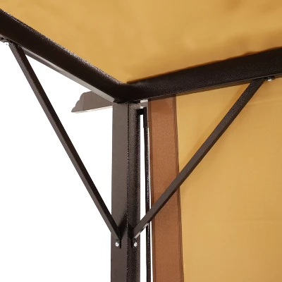 Sunnydaze Decor Sunnydaze 9' X 12' Metal Arched Pergola With Retractable Canopy 4 Sunnydaze Decor Sunnydaze 9' X 12' Metal Arched Pergola With Retractable Canopy - Image 4