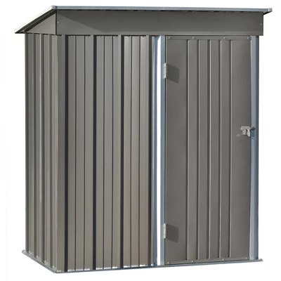Patio 5ft X 3ft Garden Shed, Metal Lean-to Storage Shed With Lockable Door-ModernLuxe 4 Patio 5ft X 3ft Garden Shed, Metal Lean-to Storage Shed With Lockable Door-ModernLuxe - Image 4