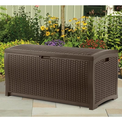 Suncast 33 Gal Hideaway Outdoor Trash Can And 73 Gal Waterproof Outdoor Deck Box 3 Suncast 33 Gal Hideaway Outdoor Trash Can And 73 Gal Waterproof Outdoor Deck Box - Image 3