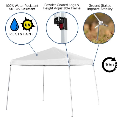 Flash Furniture 8'x8' Pop Up Event Canopy Tent With Carry Bag And 6-Foot Bi-Fold Folding Table With Carrying Handle - Tailgate Tent Set 1 Flash Furniture 8'x8' Pop Up Event Canopy Tent With Carry Bag And 6-Foot Bi-Fold Folding Table With Carrying Handle - Tailgate Tent Set