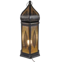 Northlight 23.5" Black And Gold Moroccan Style Lantern Table Lamp -Sunnydaze Decor Store GUEST 44cdd095 32b1 4c1b a2a4 fc1efcc3f12d