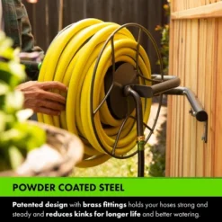 Yard Butler Swivel Hose Reel - Wall Mounted - Heavy Duty Metal Garden Hose Holder With 180 Degree Swivel - ISRWM-180 9 Yard Butler Swivel Hose Reel - Wall Mounted - Heavy Duty Metal Garden Hose Holder With 180 Degree Swivel - ISRWM-180 -Sunnydaze Decor Store GUEST 45f71397 3553 4260 bb7c 29e61778ea43