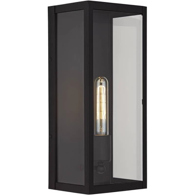 John Timberland Modern Industrial Outdoor Wall Light Fixture Sand Black 14 1/4" Clear Glass For Exterior House Porch Patio Outside 3 John Timberland Modern Industrial Outdoor Wall Light Fixture Sand Black 14 1/4" Clear Glass For Exterior House Porch Patio Outside - Image 3