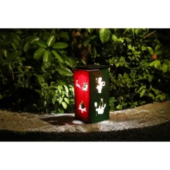 Techko Maid LED Solar 10.8" Portable Christmas Cut Out Decorative Outdoor Lantern Clear -Sunnydaze Decor Store GUEST 469acaa0 e374 4ed5 823d f60243e083f3