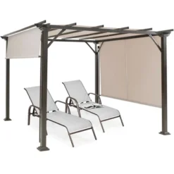 Costway 10' X 10' Pergola Kit Metal Frame Gazebo &Canopy Cover Patio Furniture Shelter -Sunnydaze Decor Store GUEST 46ac506e 9bc4 4b99 a6f4 5e5a9dd1f82b