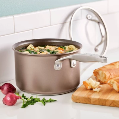 Anolon Ascend 3qt Hard Anodized Nonstick Saucepan With Lid Bronze 9 Anolon Ascend 3qt Hard Anodized Nonstick Saucepan With Lid Bronze - Image 9