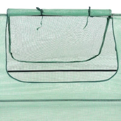 Sunnydaze Decor Sunnydaze Mini Greenhouse With 2 Zippered Side Doors - Green 2 Sunnydaze Decor Sunnydaze Mini Greenhouse With 2 Zippered Side Doors - Green - Image 2