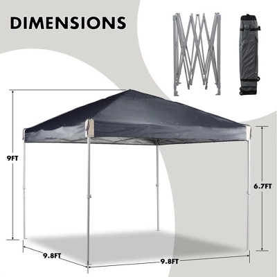 Aoodor 9.8'x9.8' Pop Up Canopy Tent With Roller Bag, Portable Instant Shade Canopy 1 Aoodor 9.8'x9.8' Pop Up Canopy Tent With Roller Bag, Portable Instant Shade Canopy
