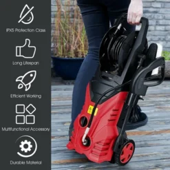 Costway 2030PSI Electric Pressure Washer Cleaner 1.7 GPM 1800W With Hose Reel Red 14 Costway 2030PSI Electric Pressure Washer Cleaner 1.7 GPM 1800W With Hose Reel Red -Sunnydaze Decor Store GUEST 48a4ca89 ee0e 44f3 92b0 daea5b869b58