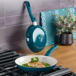 Spice By Tia Mowry Savory Saffron 2 Piece Ceramic Nonstick Aluminum Frying Pan Set In Teal 9 Spice By Tia Mowry Savory Saffron 2 Piece Ceramic Nonstick Aluminum Frying Pan Set In Teal -Sunnydaze Decor Store GUEST 48c33036 58e0 431f 9e15 ce394a473c1b