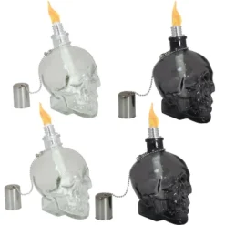 Sunnydaze Decor Sunnydaze Grinning Skull Glass Tabletop Torches - Clear And Black 16 Sunnydaze Decor Sunnydaze Grinning Skull Glass Tabletop Torches - Clear And Black -Sunnydaze Decor Store GUEST 48e4a326 c5f6 4fe2 8325 84539c186dd6